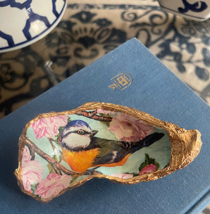 Cherry Blossom Songbird | Grande Oyster Display Shell