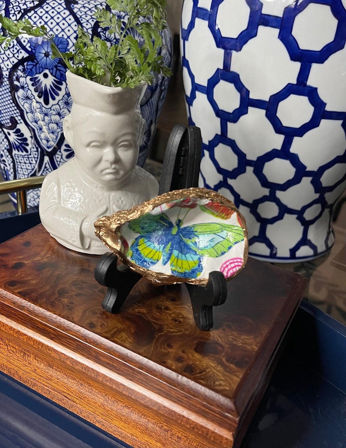 Colorful Butterfly | Petite or Grande Oyster Trinket Dish
