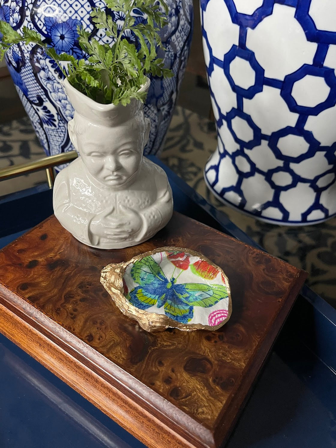 Colorful Butterfly | Petite or Grande Oyster Trinket Dish
