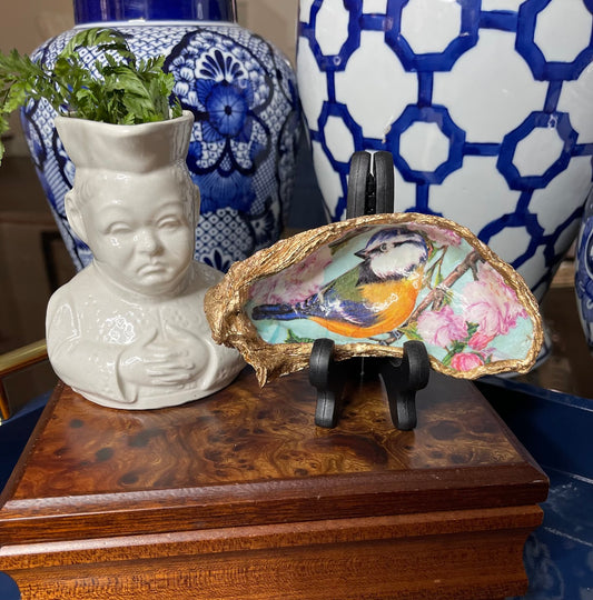 Cherry Blossom Songbird | Grande Oyster Display Shell